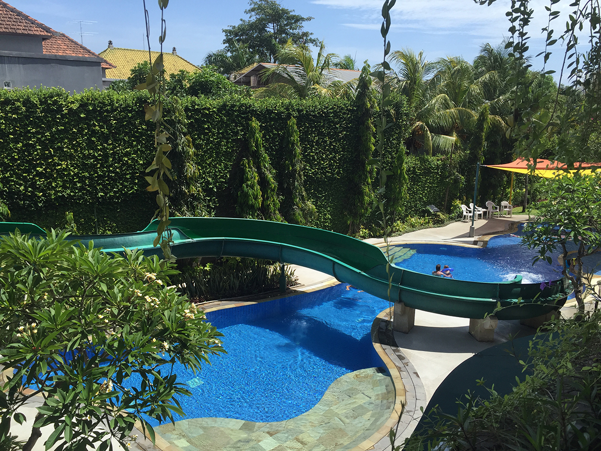 waterslide at paradise plaza sanur bali family hotel